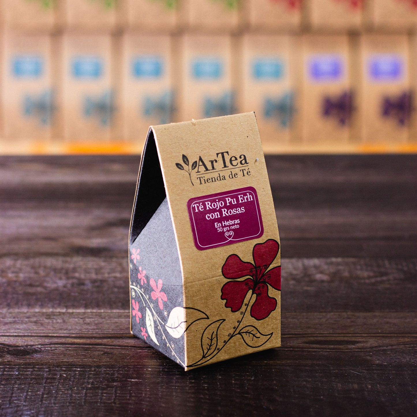 Té rojo Pu-Erh con botones de rosas