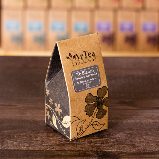 Té blanco sauco y lavanda. Marca ArTea, formato 20 grs